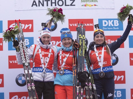 23.01.2016, Antholz, Italy (ITA):Selina Gasparin (SUI), Ekaterina Yurlova (RUS), Dorothea Wierer (ITA), (l-r) - IBU world cup biathlon, pursuit women, Antholz (ITA). www.nordicfocus.com. © Manzoni/NordicFocus. Every downloaded picture is fee-liable. NordicFocus 23.01.2016, Antholz, Italy (ITA):Selina Gasparin (SUI), Ekaterina Yurlova (RUS), Dorothea Wierer (ITA), (l-r) - IBU world cup biathlon, pursuit women, Antholz (ITA). www.nordicfocus.com. © Manzoni/NordicFocus. Every downloaded picture is fee-liable.