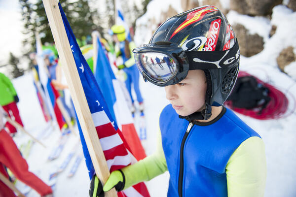 23.01.2016, Chaux-Neuve, France (FRA): Young ski jumper prepares for celebrating in Chaux Neuve SJ Stadium - FIS world cup nordic combined, individual gundersen HS118/10km, Chaux-Neuve (FRA). www.nordicfocus.com. © Becker/NordicFocus. Every downloaded NordicFocus