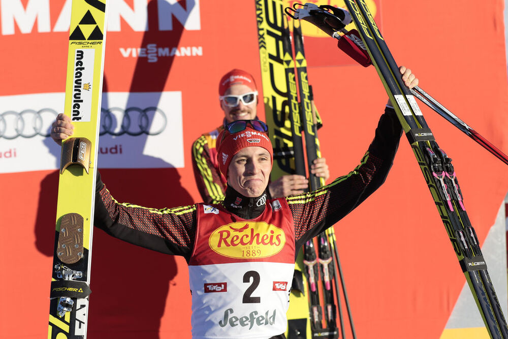 29.01.2016, Seefeld, Austria (AUT):Eric Frenzel (GER) - FIS world cup nordic combined, individual gundersen HS109/5km, Seefeld (AUT). www.nordicfocus.com. © Modica/NordicFocus. Every downloaded picture is fee-liable.