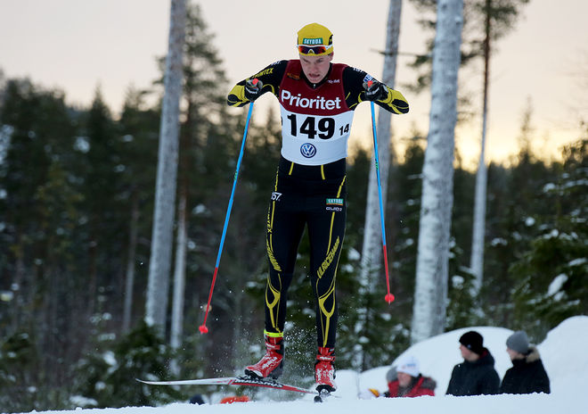 PONTUS HERMANSSON från Ulricehamns IF stakade sig runt Mattila Ski Marathon och blev tvåa. Här från skid-SM i Piteå. Foto/rights: KJELL-ERIK KRISTIANSEN/sweski.com