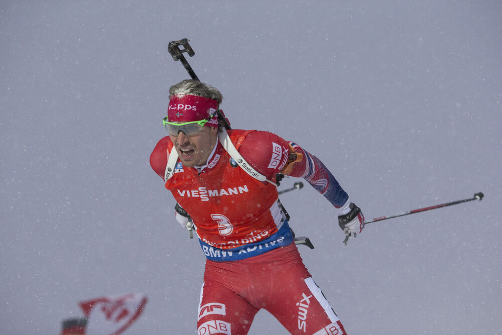 16.01.2016, Ruhpolding, Germany (GER):Emil Hegle Svendsen (NOR) -  IBU world cup biathlon, mass men, Ruhpolding (GER). www.nordicfocus.com. © Manzoni/NordicFocus. Every downloaded picture is fee-liable.