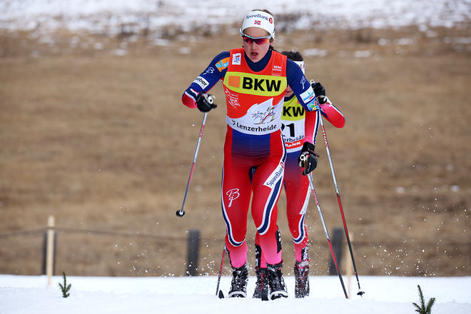 INGVILD FLUGSTAD ØSTBERG jagar Stina Nilsson i sprintcupen och hon har också en chans att slå Therese Johaug i världscupen totalt. Hon har mycket att åka för i Sverige den här veckan. Foto/rights: MARCELA HAVLOVA/sweski.com