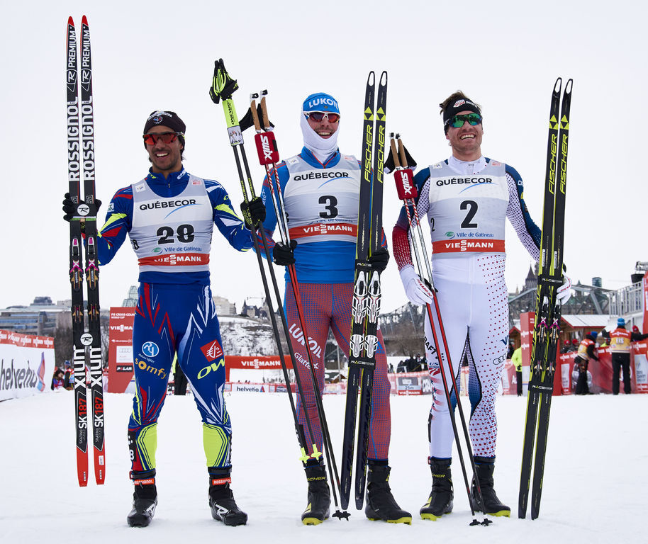 01.03.2016, Gatineau, Canada (CAN):Richard Jouve (FRA), Sergey Ustiugov (RUS), Simeon Hamilton (USA), (l-r)  - FIS world cup cross-country, individual sprint, Gatineau (CAN). www.nordicfocus.com. © Felgenhauer/NordicFocus. Every downloaded picture is fe