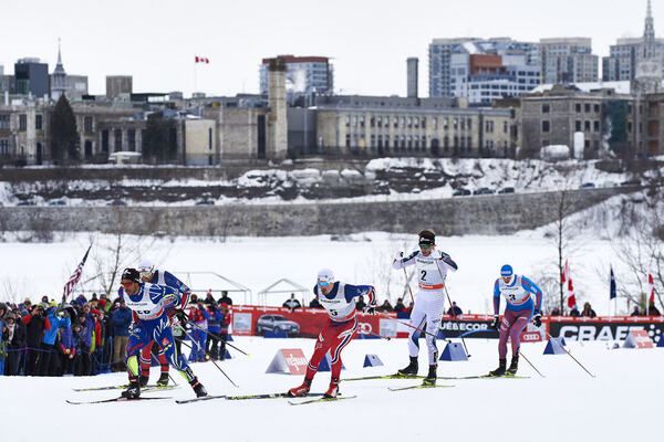 01.03.2016, Gatineau, Canada (CAN):Richard Jouve (FRA), Finn Haagen Krogh (NOR), Simeon Hamilton (USA), Sergey Ustiugov (RUS), (l-r) - FIS world cup cross-country, individual sprint, Gatineau (CAN). www.nordicfocus.com. © Felgenhauer/NordicFocus. Every NordicFocus