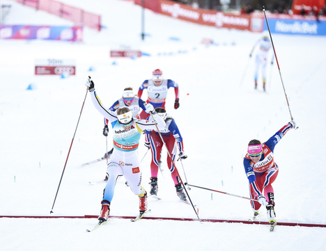 04.03.2016, Quebec, Canada (CAN):Stina Nilsson (SWE), Maiken Caspersen Falla (NOR), (l-r) - FIS world cup cross-country, individual sprint, Quebec (CAN). www.nordicfocus.com. © Felgenhauer/NordicFocus. Every downloaded picture is fee-liable. NordicFocus 04.03.2016, Quebec, Canada (CAN):Stina Nilsson (SWE), Maiken Caspersen Falla (NOR), (l-r) - FIS world cup cross-country, individual sprint, Quebec (CAN). www.nordicfocus.com. © Felgenhauer/NordicFocus. Every downloaded picture is fee-liable.