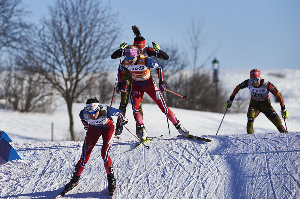 04.03.2016, Quebec, Canada (CAN):Heidi Weng (NOR), Therese Johaug (NOR), Stefanie Boehler (GER), (l-r)  - FIS world cup cross-country, individual sprint, Quebec (CAN). www.nordicfocus.com. © Felgenhauer/NordicFocus. Every downloaded picture is fee-liabl