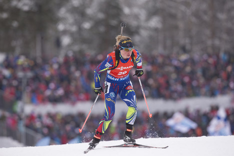 05.03.2016, Oslo, Norway (NOR):Marie Dorin Habert (FRA) - IBU world championships biathlon, sprint women, Oslo (NOR). www.nordicfocus.com. © NordicFocus. Every downloaded picture is fee-liable. NordicFocus 05.03.2016, Oslo, Norway (NOR):Marie Dorin Habert (FRA) - IBU world championships biathlon, sprint women, Oslo (NOR). www.nordicfocus.com. © NordicFocus. Every downloaded picture is fee-liable.