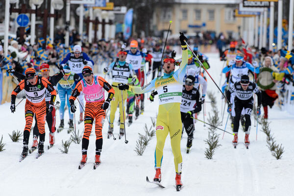 06.03.2016, Mora, Sweden (SWE):Anders Hoest (NOR), Stian Hoelgaard (NOR), John Kristian Dahl (NOR), (l-r) - Ski Classics and FIS Marathon Cup Vasaloppet, Mora (SWE). www.nordicfocus.com. © Rauschendorfer/NordicFocus. Every downloaded picture is fee-lia NordicFocus
