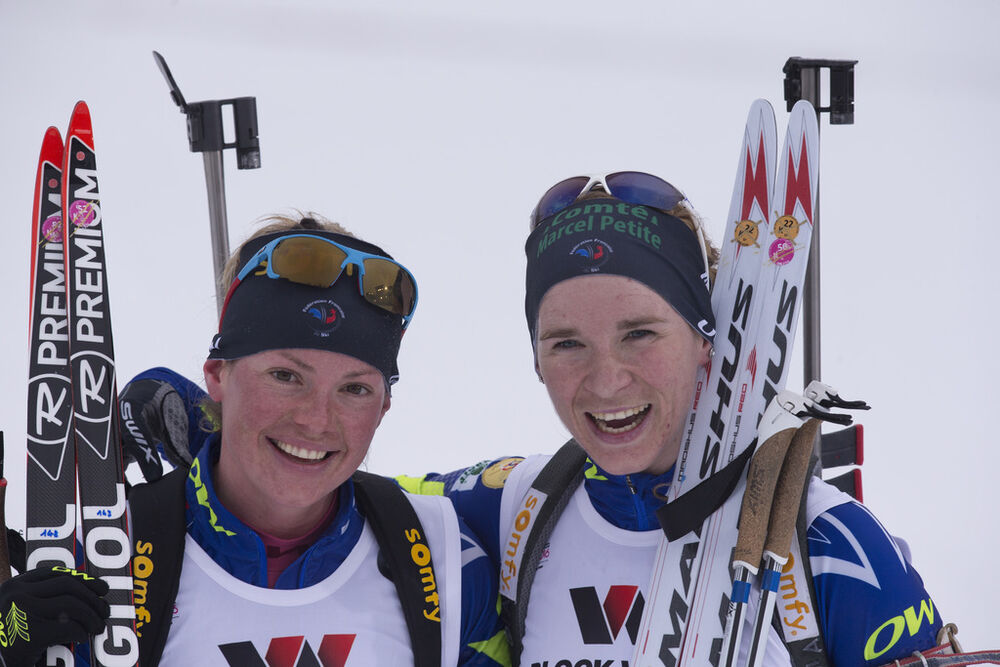 09.03.2016, Oslo, Norway (NOR):Anais Bescond (FRA), Habert Dorin (Marie), (l-r) - IBU world championships biathlon, individual women, Oslo (NOR). www.nordicfocus.com. © NordicFocus. Every downloaded picture is fee-liable.