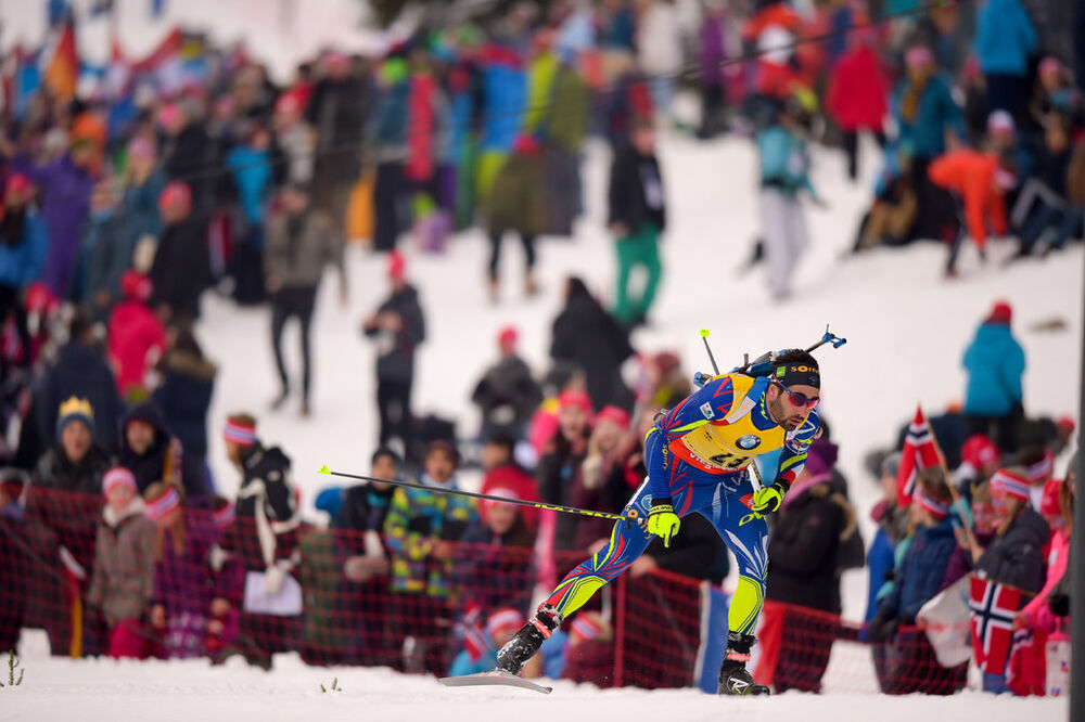 10.03.2016, Oslo, Norway (NOR):Martin Fourcade (FRA) - IBU world championships biathlon, individual men, Oslo (NOR). www.nordicfocus.com. © Tumashov/NordicFocus. Every downloaded picture is fee-liable. Tumashov/NordicFocus 10.03.2016, Oslo, Norway (NOR):Martin Fourcade (FRA) - IBU world championships biathlon, individual men, Oslo (NOR). www.nordicfocus.com. © Tumashov/NordicFocus. Every downloaded picture is fee-liable.