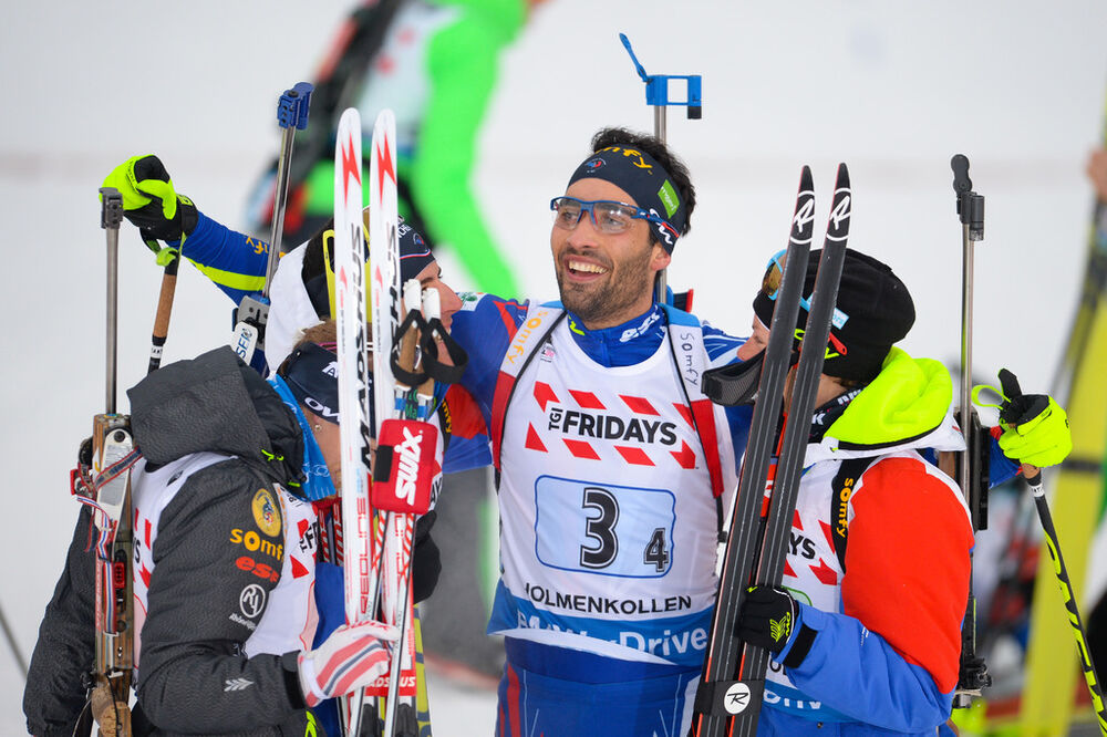 03.03.2016, Oslo, Norway (NOR):Martin Fourcade (FRA), Quentin Fillon Maillet (FRA) - IBU world championships biathlon, relay mixed, Oslo (NOR). www.nordicfocus.com. © Tumashov/NordicFocus. Every downloaded picture is fee-liable.