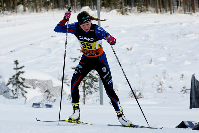 FRIDA KARLSSON från Sollefteå tog sitt andra JSM-guld den här veckan. I morgon kan det bli ytterligare ett i stafett, även om Sollefteå saknar Ebba Andersson. Foto/rights: KJELL-ERIK KRISTIANSEN/sweski.com