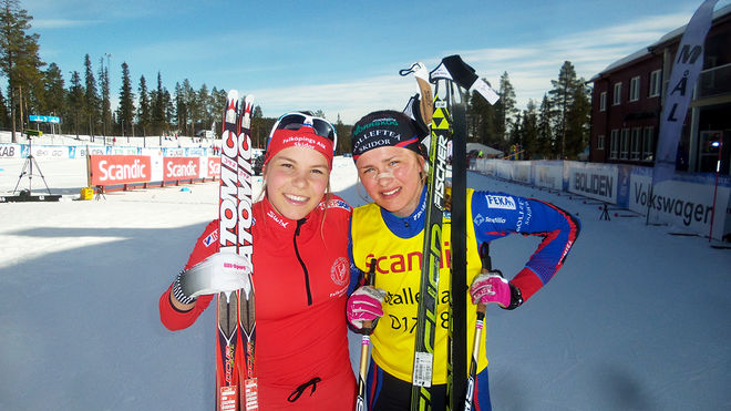 JOHANNA HAGSTRÖM, Falköping (tv) vann Scandic Cup-prologen i Gällivare före totalledarinnan Frida Karlsson, Sollefteå. Foto: THORD ERIC NILSSON