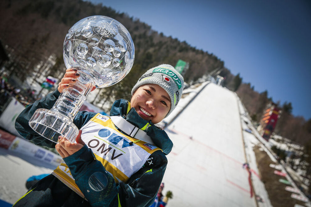 18.03.2016, Planica, Slovenia (SLO):Sara Takanashi (JPN) - FIS world cup ski flying, cups, Planica (SLO). www.nordicfocus.com. © Modica/NordicFocus. Every downloaded picture is fee-liable.