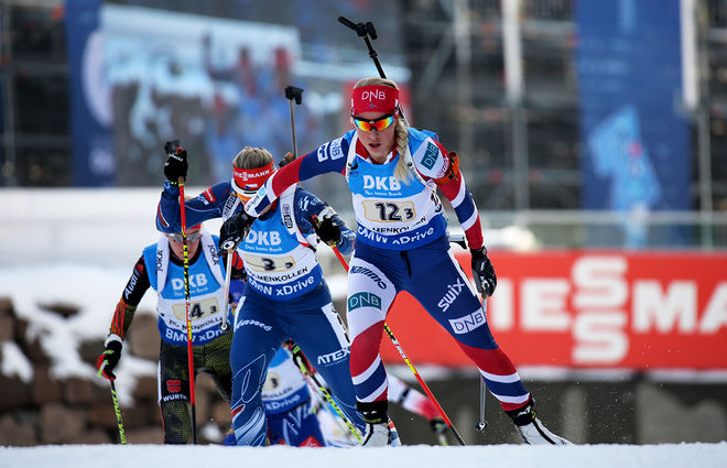 TIRIL ECKHOFF vann dubbelt i den norska skidskyttepremiären i Sjusjöen där också det tyska landslaget deltog. Foto/rights: MARCELA HAVLOVA/KEK-stock