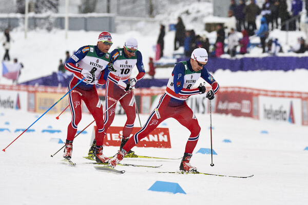 21.02.2016, Lahti, Finland (FIN):Niklas Dyrhaug (NOR), Petter Northug (NOR), Finn Haagen Krogh (NOR), (l-r) - FIS world cup cross-country, skiathlon men, Lahti (FIN). www.nordicfocus.com. © Felgenhauer/NordicFocus. Every downloaded picture is fee-liabl NordicFocus