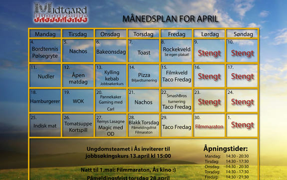 Månedsplan april 2016