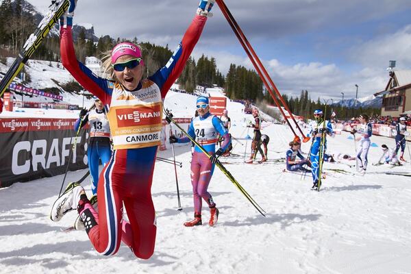 12.03.2016, Canmore, Canada (CAN):Therese Johaug (NOR) - FIS world cup cross-country, pursuit women, Canmore (CAN). www.nordicfocus.com. Â© Felgenhauer/NordicFocus. Every downloaded picture is fee-liable. NordicFocus