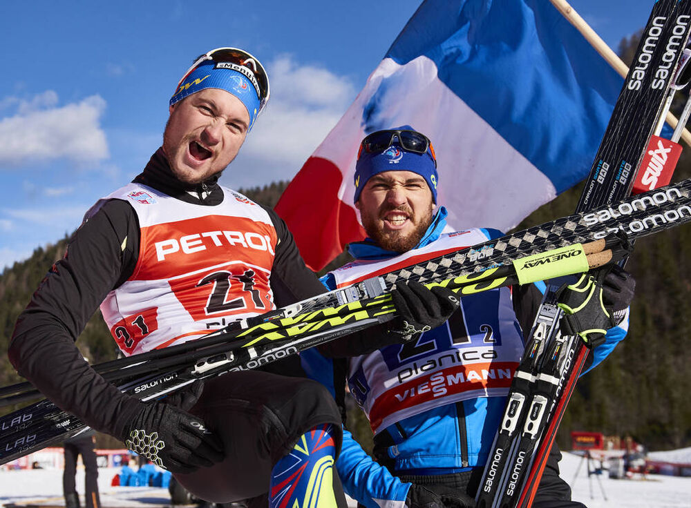 17.01.2016, Planica, Slovenia (SLO):Renaud Jay (FRA), Baptiste Gros (FRA), (l-r)  - FIS world cup cross-country, team sprint, Planica (SLO). www.nordicfocus.com. © Felgenhauer/NordicFocus. Every downloaded picture is fee-liable.