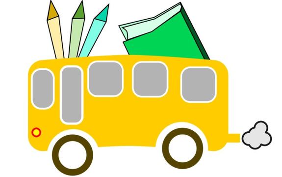 Skoleskyss, illustrasjon av skolebuss