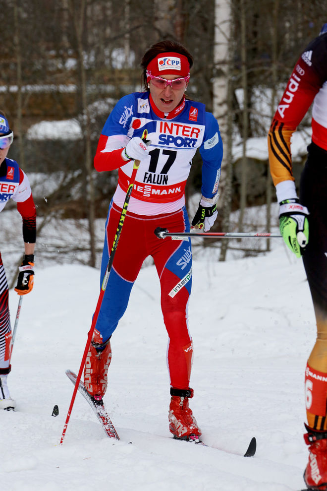 EVA VRABCOVA-NYVLTOVA - här under skid-VM i Falun 2015 - kommer att representera Tjeckien under maratonloppet vid OS i Rio i augusti. Foto/rights: MARCELA HAVLOVA/sweski.com