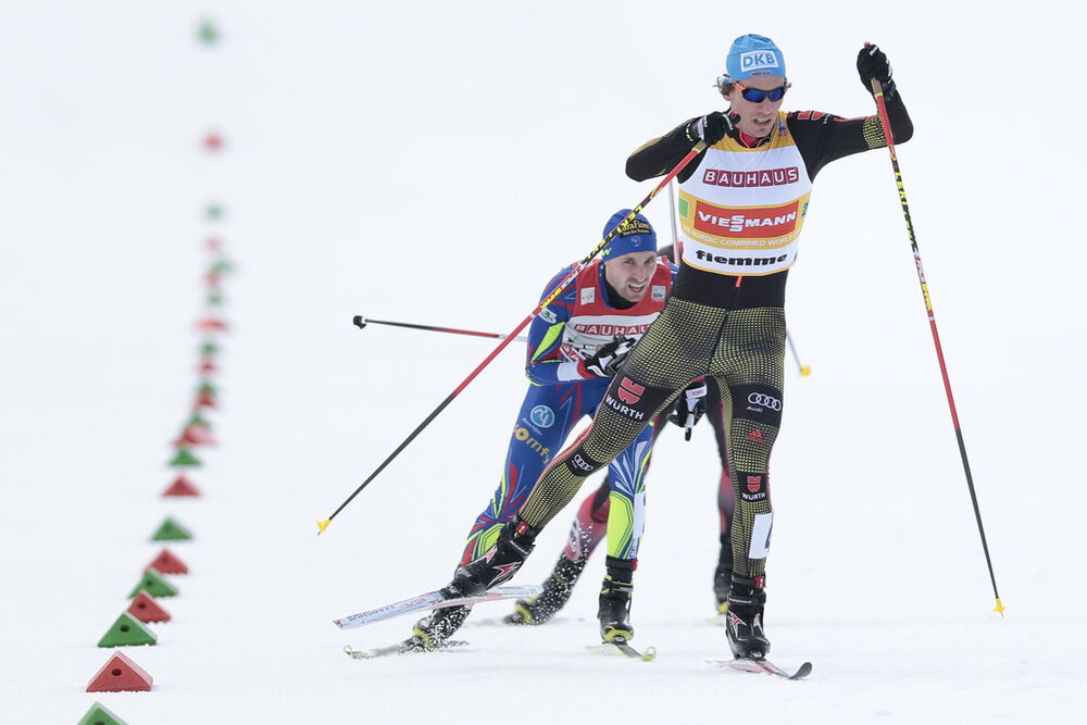 26.02.2016, Val di Fiemme, Italy (ITA):Tino Edelmann (GER) - FIS world cup nordic combined, team sprint HS134/2x7.5km, Val di Fiemme (ITA). www.nordicfocus.com. © Modica/NordicFocus. Every downloaded picture is fee-liable.