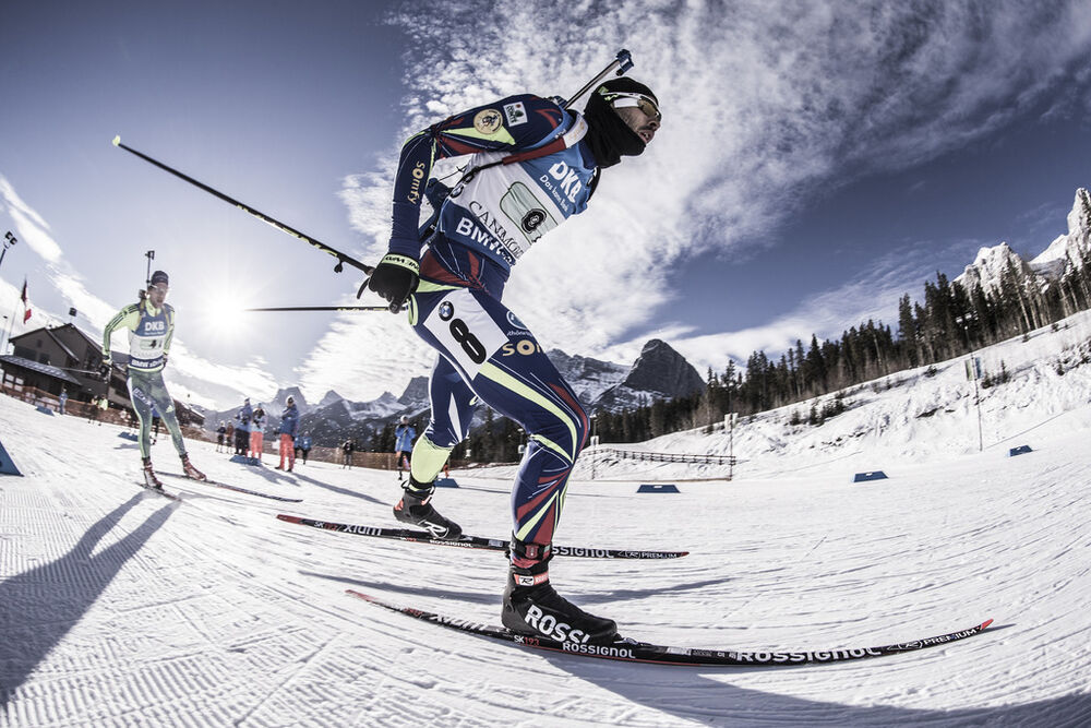 07.02.2016, Canmore, Canada (CAN):Martin Fourcade (FRA) -  IBU world cup biathlon, single mixed relay, Canmore (CAN). www.nordicfocus.com. © Manzoni/NordicFocus. Every downloaded picture is fee-liable.