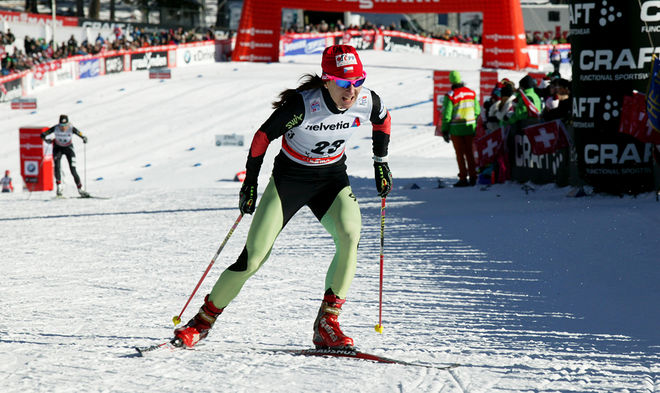 EVA VRABCOVA-NYVLTOVA var 5:a på Tour de Ski 2015, här från etappen i Lenzerheide i Schweiz. Foto/rights: MARCELA HAVLOVA/sweski.com