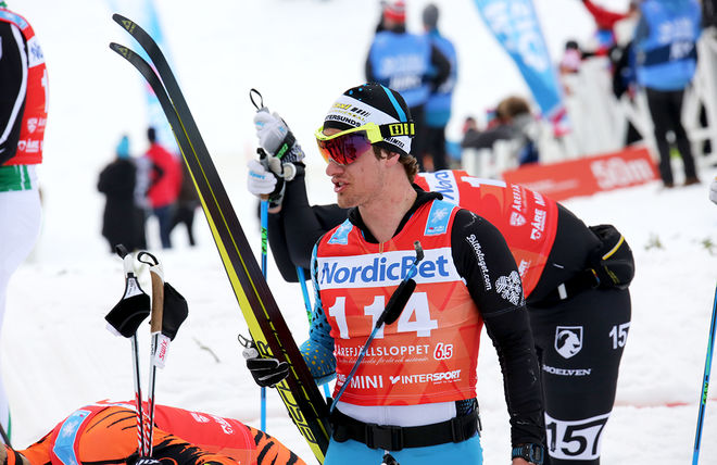 OSKAR KARDIN kommer att åka för ett nytt team i vinter, troligen nya Team Serneke, meddelar Visma Ski Classics. Här från Årefjällsloppet. Foto/rights: MARCELA HAVLOVA/sweski.com