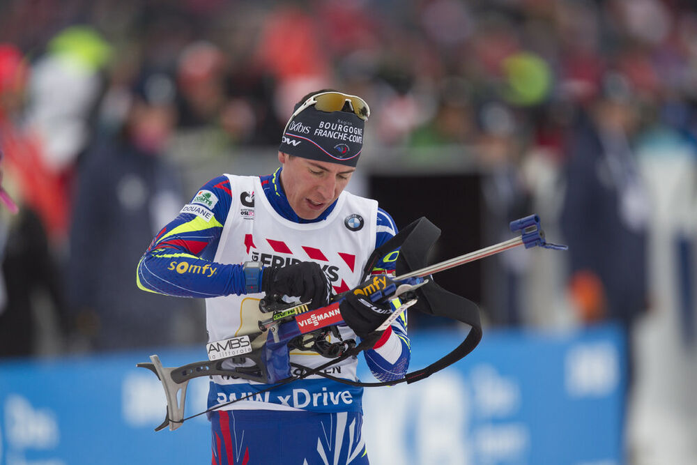 03.03.2016, Oslo, Norway (NOR):Quentin Fillon Maillet (FRA) - IBU world championships biathlon, relay mixed, Oslo (NOR). www.nordicfocus.com. © Manzoni/NordicFocus. Every downloaded picture is fee-liable.