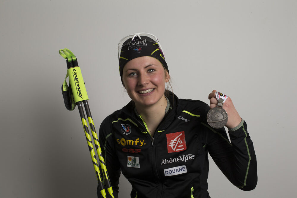 11.03.2016, Oslo, Norway (NOR):Justine Braisaz (FAR) - IBU world championships biathlon, medals, Oslo (NOR). www.nordicfocus.com. © NordicFocus. Every downloaded picture is fee-liable.