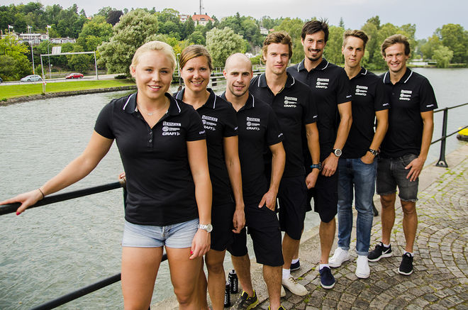 HÄR ÄR nya Team Serneke, fr v: Julia Svan, Sara Lindborg, Bob Impola, Oskar Kardin, Erik Melin Söderström, Anton Lindblad och Rasmus Blom.