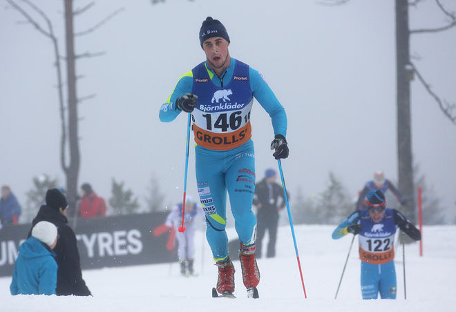 BOB IMPOLA var bäst av dom svenska åkarna i det 80 km långa Olaf Skoglunds minneslopp i Norge under lördagen. Han slutade 7:a. Här från skid-SM i Ånnaboda 2015. Foto/rights: KJELL-ERIK KRISTIANSEN/sweski.com