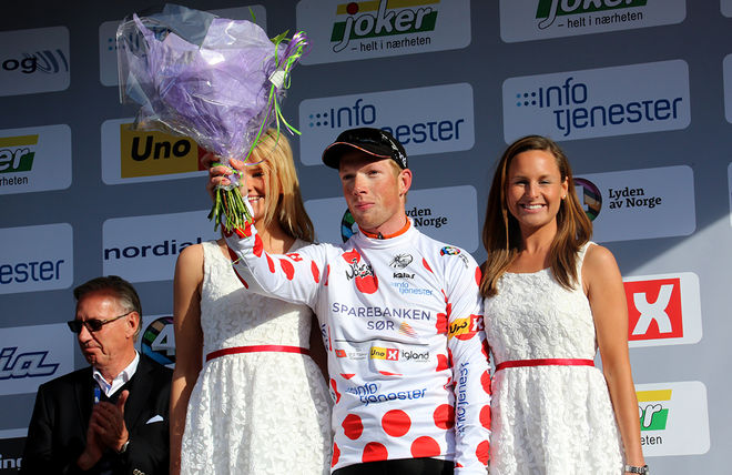 VEGARD ROBINSON BUGGE i bergatröjan under Tour of Norway 2015. Han fälldes strax efteråt för brott på dopingreglerna då han använde sin gamle astmamedicin efter att hans tillstånd hade gått ut. Sedan blev han mer eller mindre utfrusen av cykelsporten. Foto/rights: MARCELA HAVLOVA/sweski.com