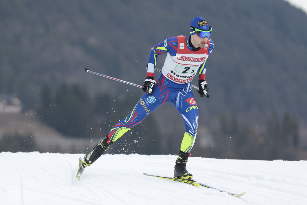 26.02.2016, Val di Fiemme, Italy (ITA):Maxime Laheurte (FRA) - FIS world cup nordic combined, team sprint HS134/2x7.5km, Val di Fiemme (ITA). www.nordicfocus.com. © Modica/NordicFocus. Every downloaded picture is fee-liable.
