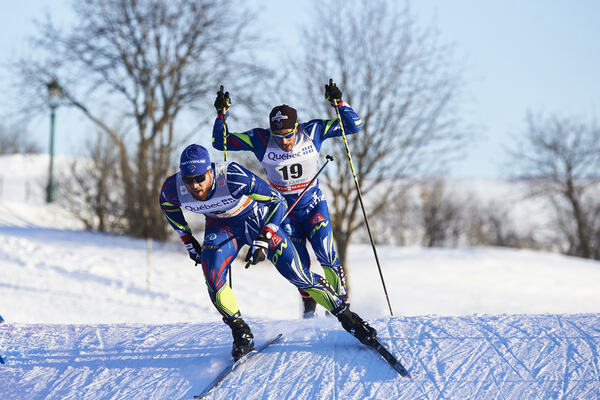 04.03.2016, Quebec, Canada (CAN):Baptiste Gros (FRA), Richard Jouve (FRA), (l-r) - FIS world cup cross-country, individual sprint, Quebec (CAN). www.nordicfocus.com. © Felgenhauer/NordicFocus. Every downloaded picture is fee-liable. NordicFocus