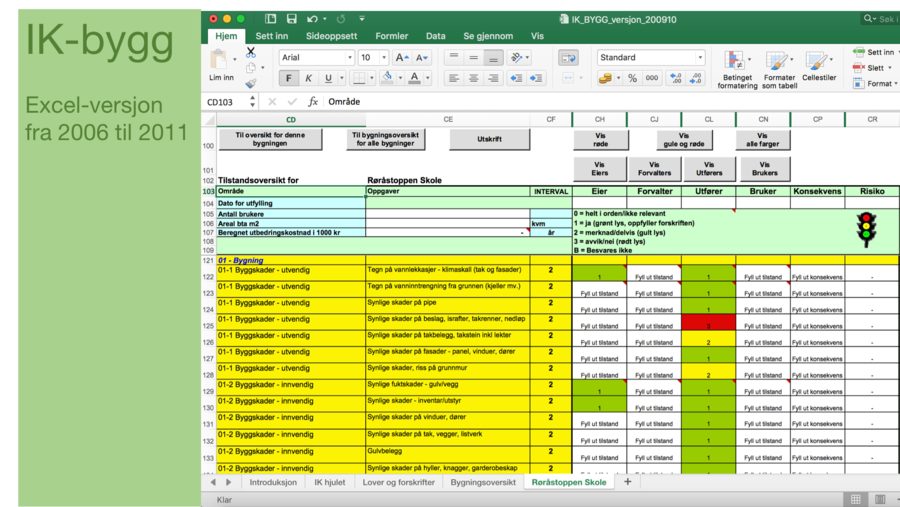 IK-bygg, Excel-versjon