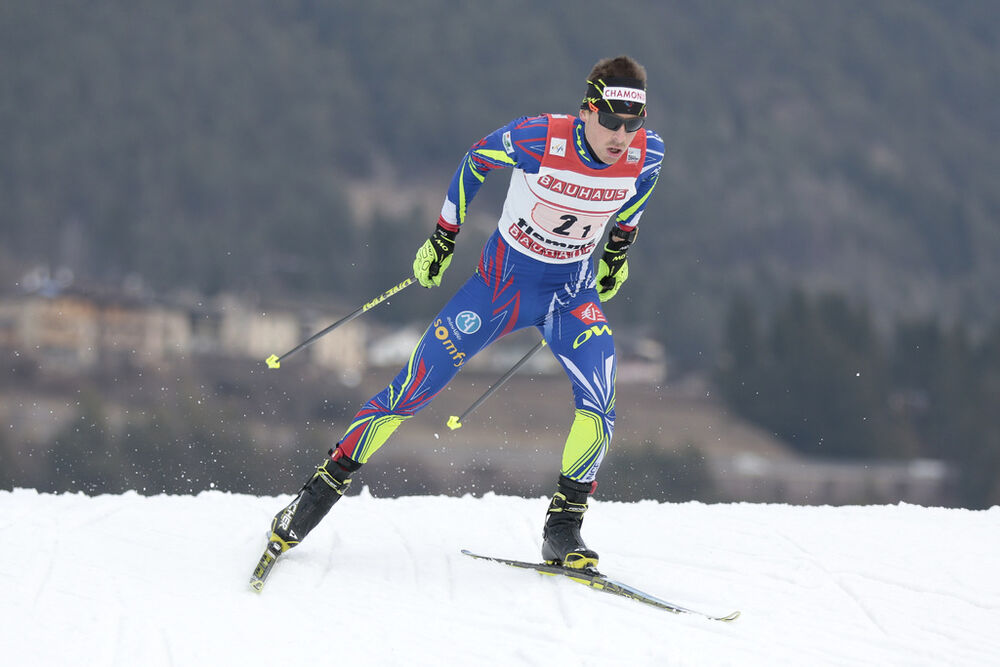 26.02.2016, Val di Fiemme, Italy (ITA):Francois Braud (FRA) - FIS world cup nordic combined, team sprint HS134/2x7.5km, Val di Fiemme (ITA). www.nordicfocus.com. © Modica/NordicFocus. Every downloaded picture is fee-liable.
