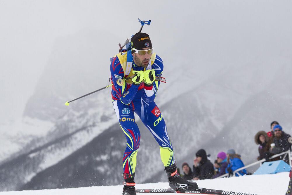 06.02.2016, Canmore, Canada (CAN):Martin Fourcade (FRA) -  IBU world cup biathlon, mass men, Canmore (CAN). www.nordicfocus.com. © Manzoni/NordicFocus. Every downloaded picture is fee-liable.
