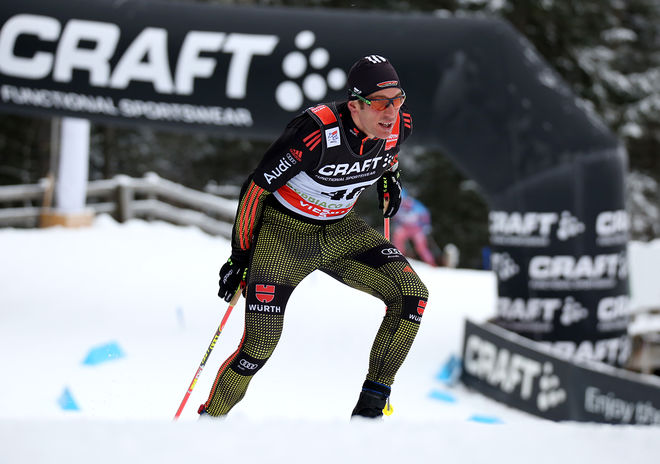 TYSKLANDS BÄSTA åkare förra säsongen, Andreas Katz, tvingades till en axeloperation efter en olycka på MTB i sommar. Här från Tour de Ski 2016. Foto/rights: MARCELA HAVLOVA/sweski.com