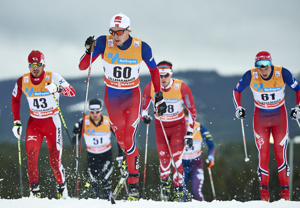 05.12.2015, Lillehammer, Norway (NOR):Keishin Yoshida (JPN), Hallvard Loefald (NOR), Emil Nyeng (NOR), (l-r)  - FIS world cup cross-country, skiathlon men, Lillehammer (NOR). www.nordicfocus.com. © Felgenhauer/NordicFocus. Every downloaded picture is fe