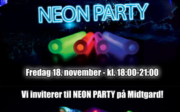 Neonparty Midtgard bilde med tekst