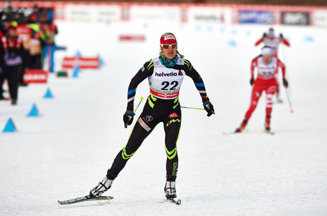 08.01.2015, Cortina-Toblach, Italy (ITA): Aurore Jean (FRA)- FIS world cup cross-country, tour de ski, pursuit women, Cortina-Toblach (ITA). www.nordicfocus.com. © Felgenhauer/NordicFocus. Every downloaded picture is fee-liable. NordicFocus 08.01.2015, Cortina-Toblach, Italy (ITA): Aurore Jean (FRA)- FIS world cup cross-country, tour de ski, pursuit women, Cortina-Toblach (ITA). www.nordicfocus.com. © Felgenhauer/NordicFocus. Every downloaded picture is fee-liable.