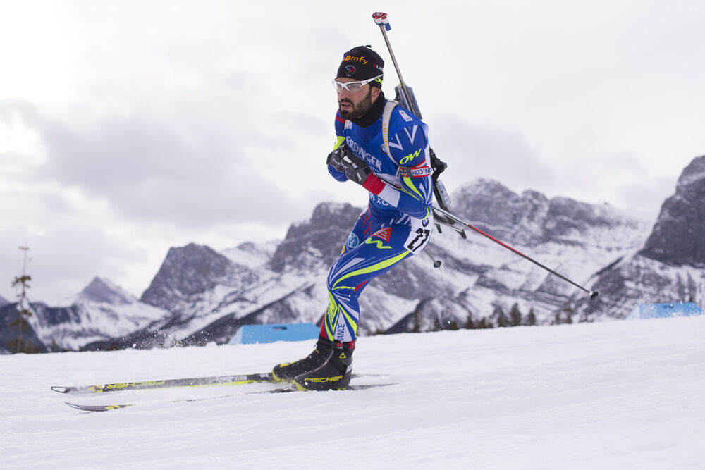 04.02.2016, Canmore, Canada (CAN):Simon Fourcade (FRA) -  IBU world cup biathlon, sprint men, Canmore (CAN). www.nordicfocus.com. © Manzoni/NordicFocus. Every downloaded picture is fee-liable.