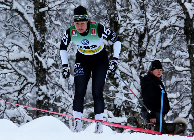 BRITTA JOHANSSON NORGREN var 0,7 sekunder från segern i prologen i Visma Ski Classics. Foto/rights: KJELL-ERIK KRISTIANSEN/sweski.com