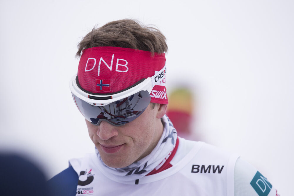 12.03.2016, Oslo, Norway (NOR):Tarjei Boe (NOR) - IBU world championships biathlon, relay men, Oslo (NOR). www.nordicfocus.com. © NordicFocus. Every downloaded picture is fee-liable.
