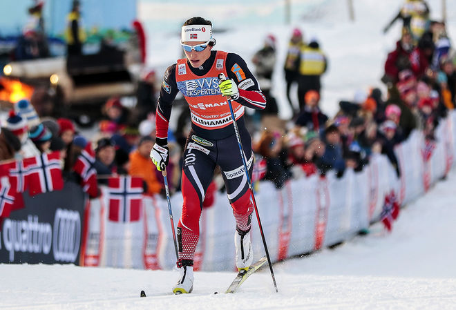 MARIT BJÖRGEN - här i Lillehammer i helgen - avstår den kommande helgens världscuptävlingar i Davos. Foto: NORDIC FOCUS