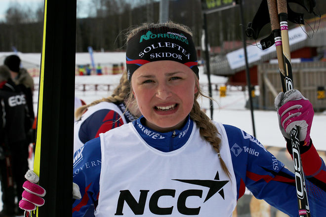 FRIDA KARLSSON, Sollefteå Skidor dominerade inte oväntat sprinten i Scandic Cup i D17-18. Foto/rights: KJELL-ERIK KRISTIANSEN/sweski.com
