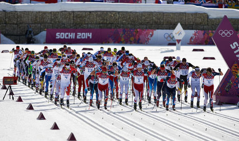 23.02.2014, Sochi, Russia (RUS): start- XXII. Olympic Winter Games Sochi 2014, cross-country, 50km men, Sochi (RUS). www.nordicfocus.com. © NordicFocus. Every downloaded picture is fee-liable. NordicFocus 23.02.2014, Sochi, Russia (RUS): start- XXII. Olympic Winter Games Sochi 2014, cross-country, 50km men, Sochi (RUS). www.nordicfocus.com. © NordicFocus. Every downloaded picture is fee-liable.