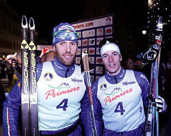 FABIO PASINI (tv) och Maicol Rastelli blev italienska mästare i teamsprint. Foto: NEWSPOWER.IT